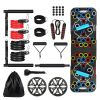 Multifunctional Push Up Board Home Strength Training Equipment With 15 Fitness Accessories Pilates Bar Resistance Band Roller Wheel Full Body Workout