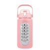 34Oz Glass Water Bottle Sports Water Bottle Motivational Water Bottle Water Intake Tracker Bottle with Straw Time Marker Silicone Sleeve Handle for Gy