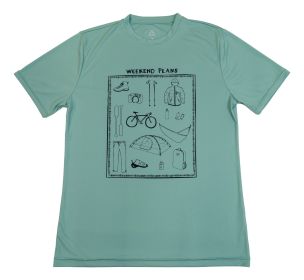 WEEKEND PLANS QUICK DRY TEE (Color: Aquifer, size: large)
