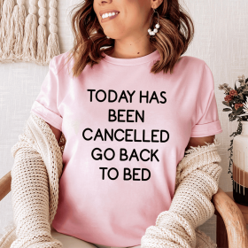 Today Has Ben Cancelled T-Shirt (Color: Pink, size: XL)