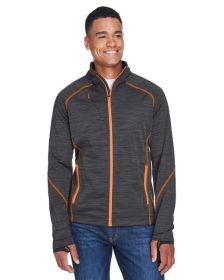 Men's Flux Mélange Bonded Fleece Jacket - CARBON/ OLY RED - S (Color: CRBN/ ORNG SODA, size: 4XL)
